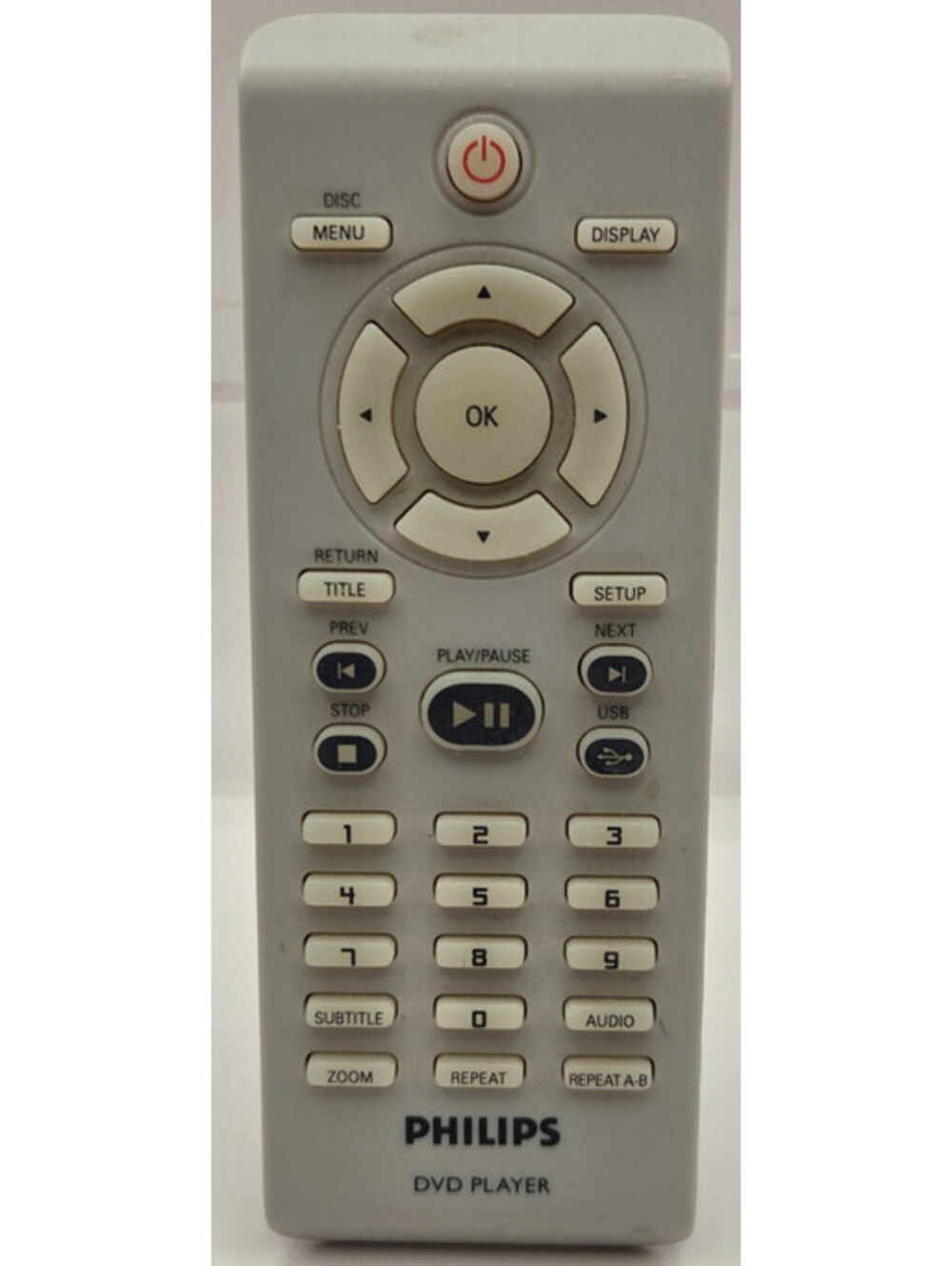Philips DVD Player Remote Control OEM Tested Working Replacement White